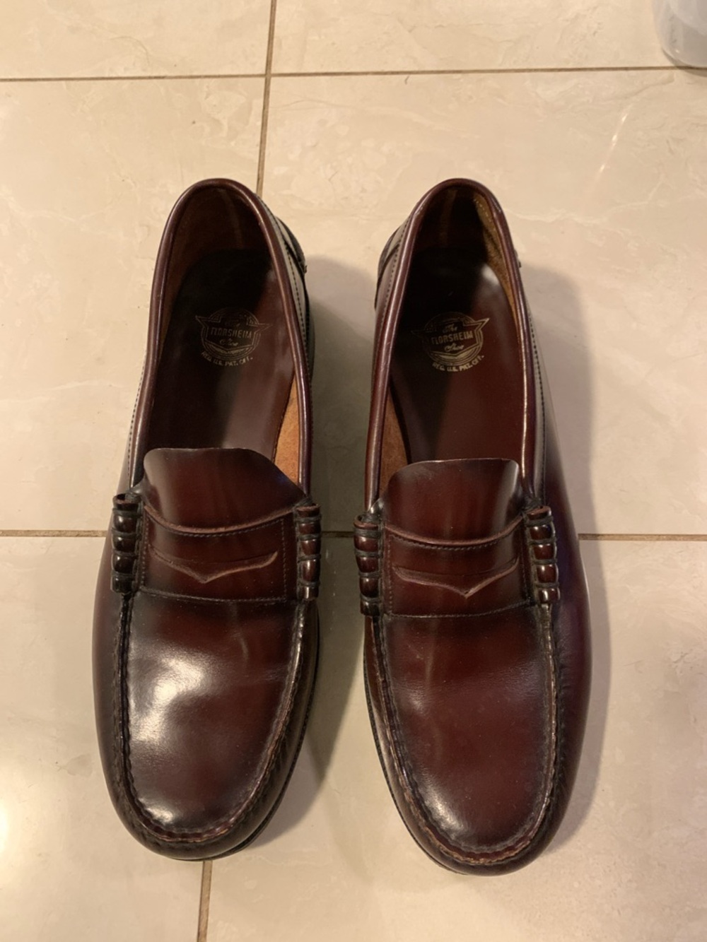 Classic Men's Penny Loafers in Dark Burgundy